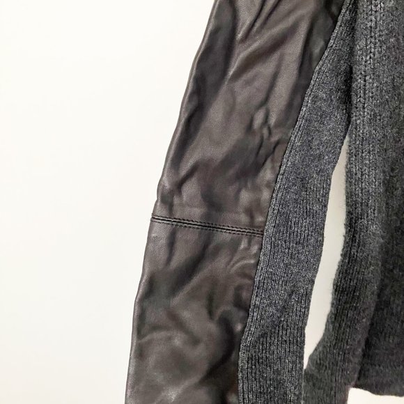 Vince open front cardigan wool and lamb leather sleeve size XS - Picture 6 of 8